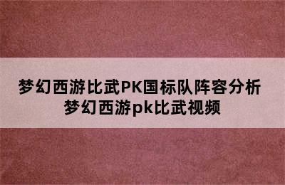 梦幻西游比武PK国标队阵容分析 梦幻西游pk比武视频